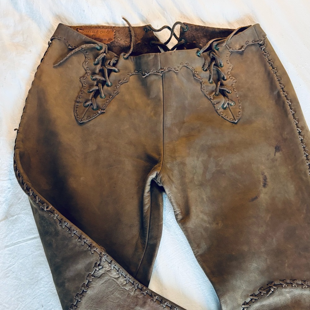 ICONIC BUFFALO CHIPS Leather Pants 
Britany Spears “oops I did it again” cover